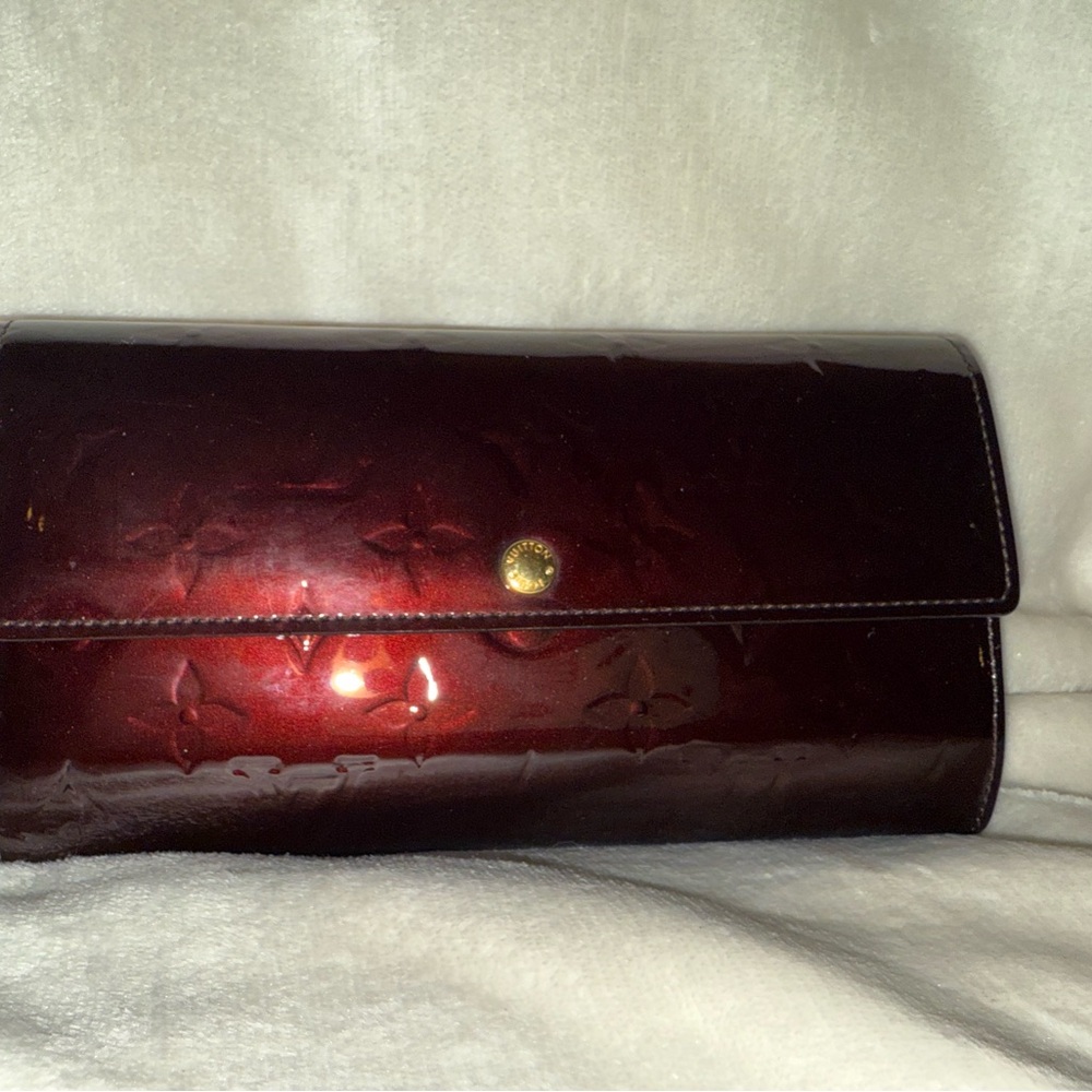 Louis Vuitton Glossy Dark Red Clutch